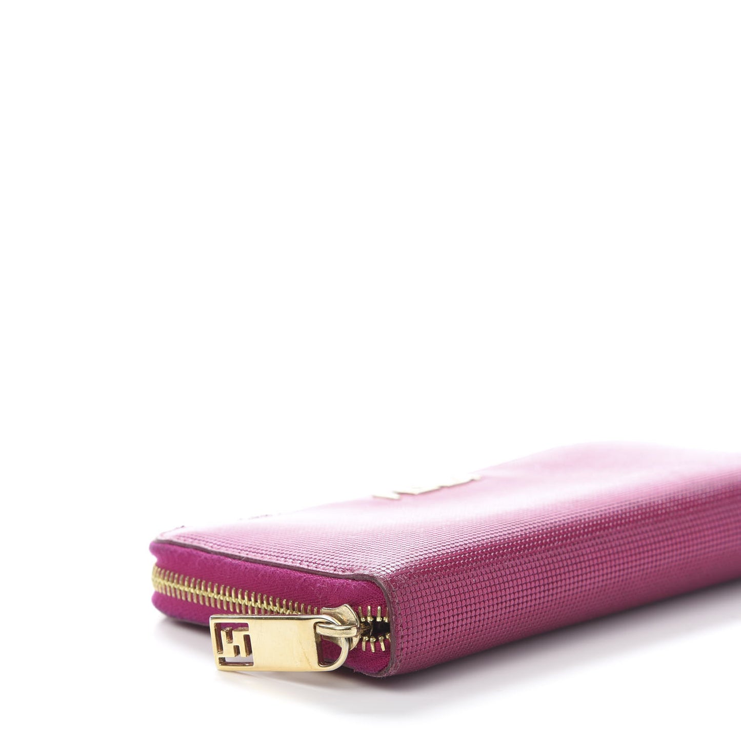 Vitello Birkin Logo Zip Around Wallet Rosa