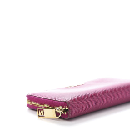 Fendi Vitello Birkin Logo Zip Around Wallet Rosa 10 of 12
