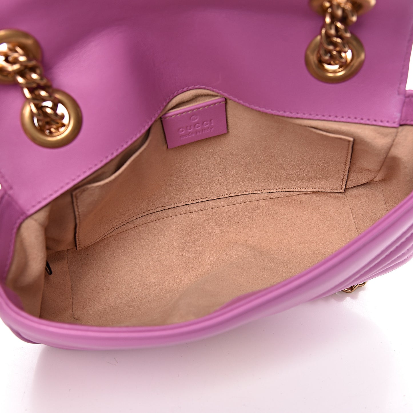 Calfskin Matelasse Mini GG Marmont Shoulder Bag Candy Mousse