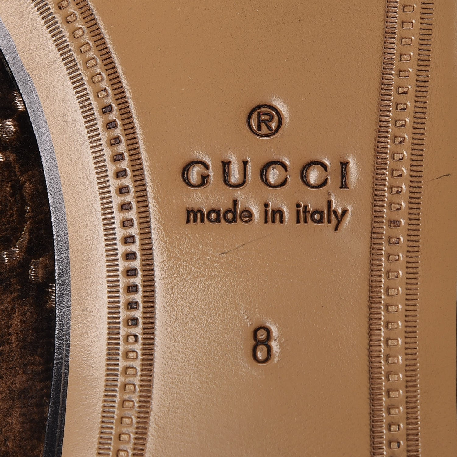 Gucci Velvet GG Monogram Mens Princetown Slippers 8 Brown 6 of 9