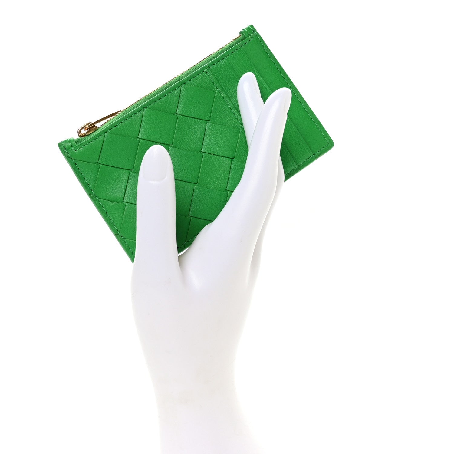 Bottega Veneta Nappa Intrecciato Zipped Card Case Parakeet 2 of 9