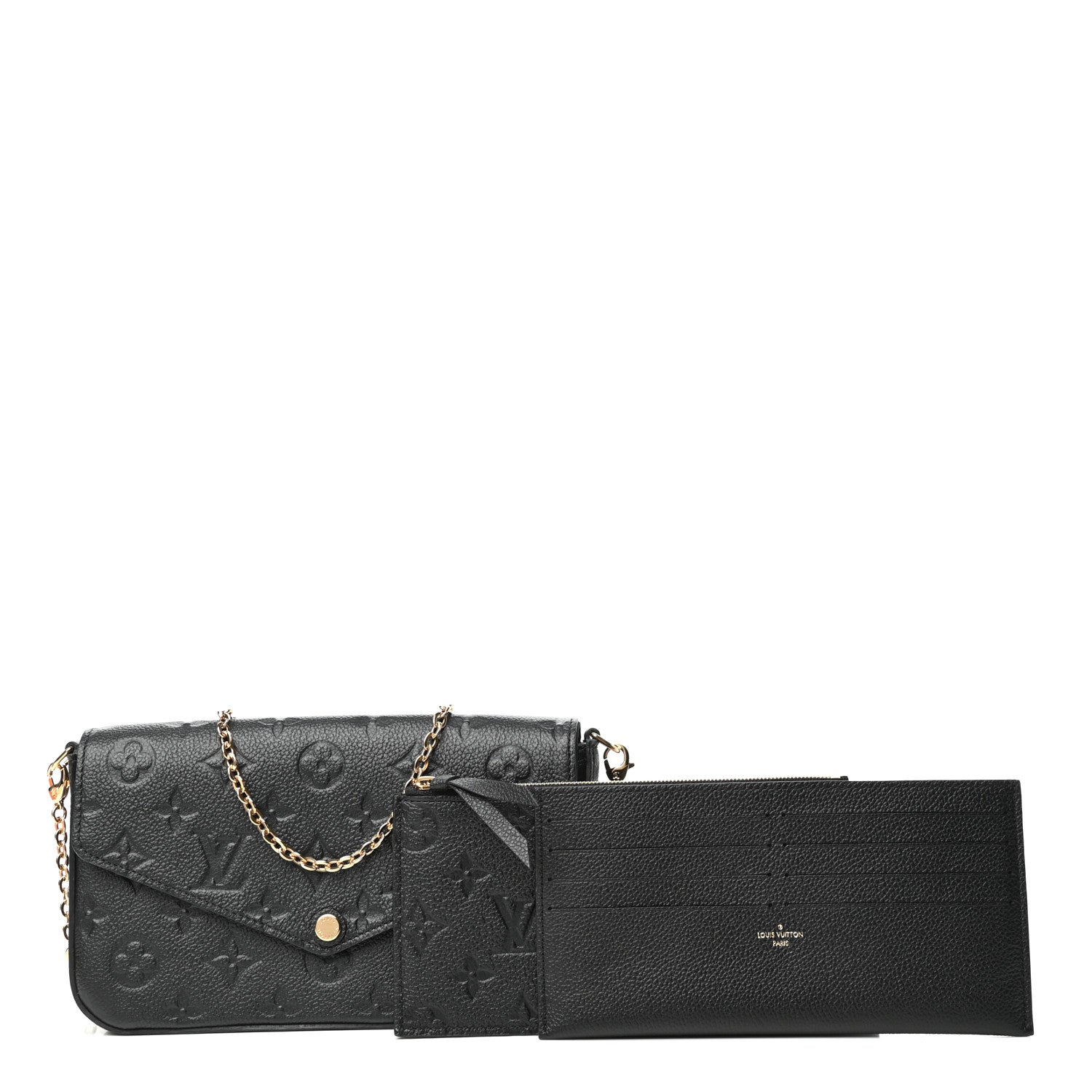 Louis Vuitton Empreinte Pochette Felicie Chain Wallet Black 3 of 13