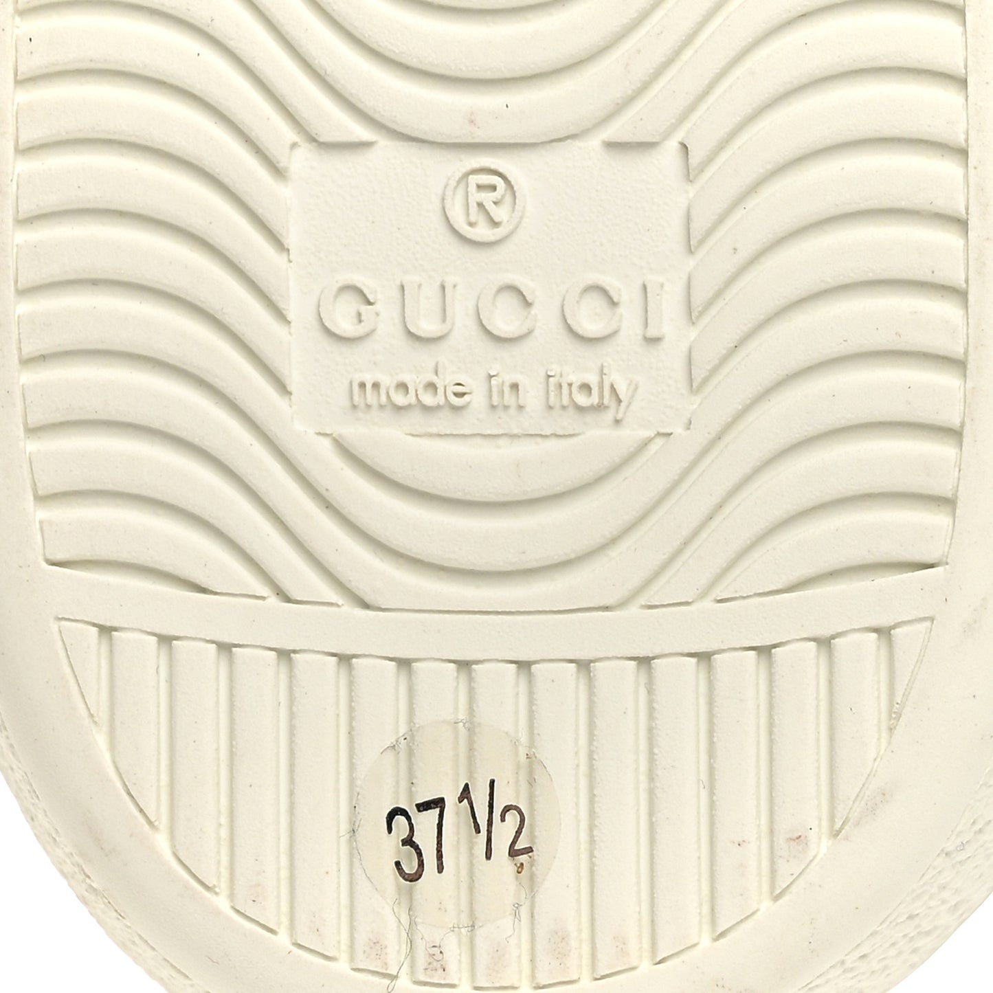 Calfskin Web Bee Embroidered Womens Ace Sneakers 37.5 White Green