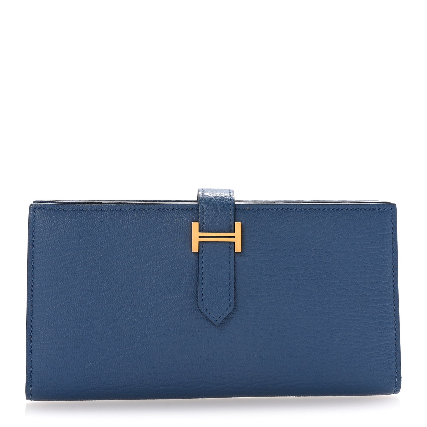 Chèvre Mysore Bearn Gusset Wallet Bleu Agate