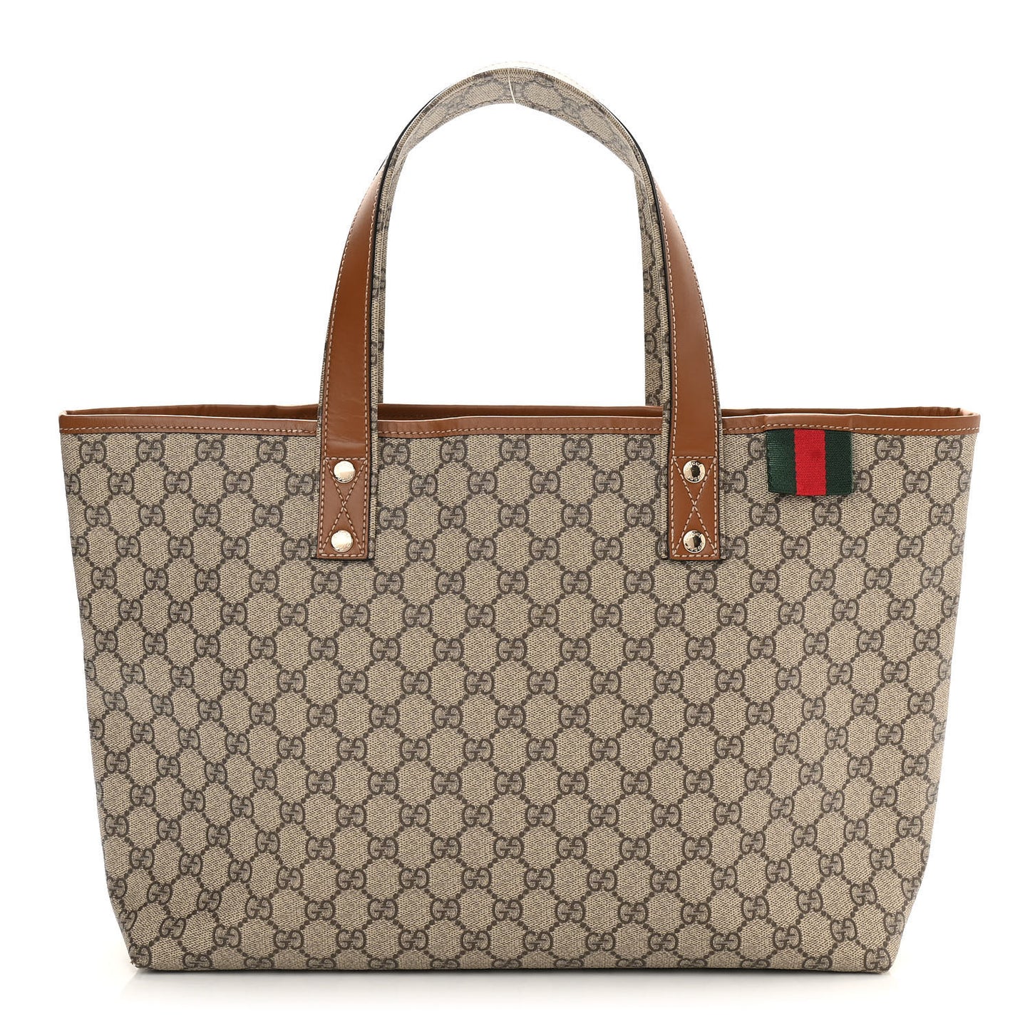 GG Plus Monogram Medium Signature Web Loop Tote Brown