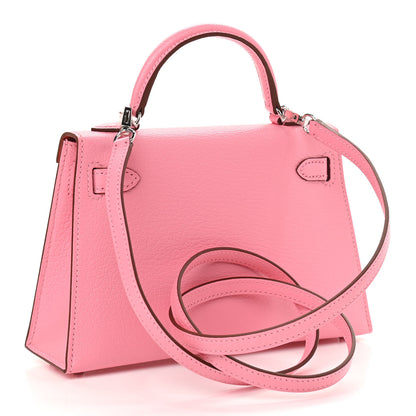 Hermes Chevre Mysore Verso Mini Kelly Sellier 20 Rose Confetti Sanguine 2 of 9