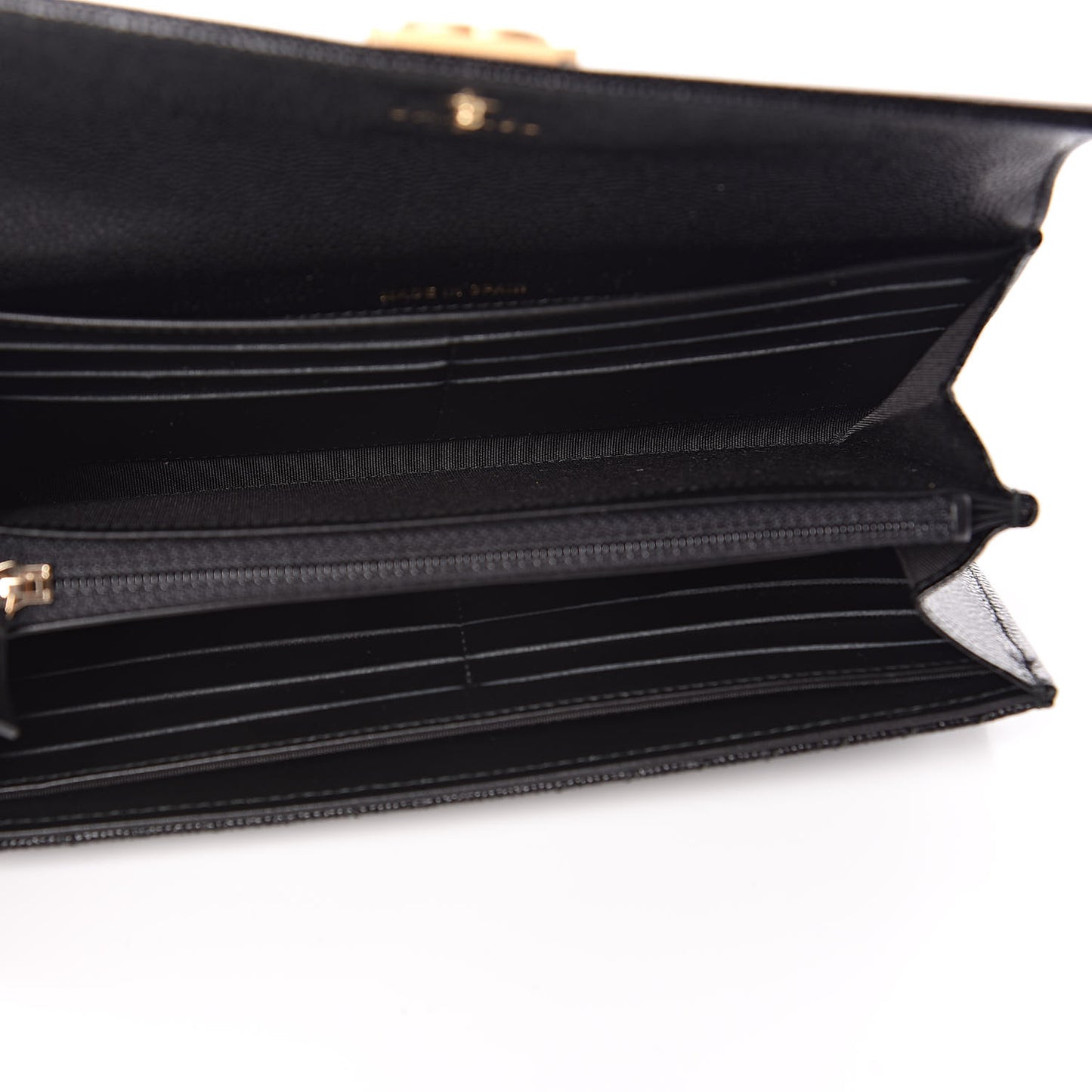 Caviar Chevron Quilted Boy Flap Wallet Black