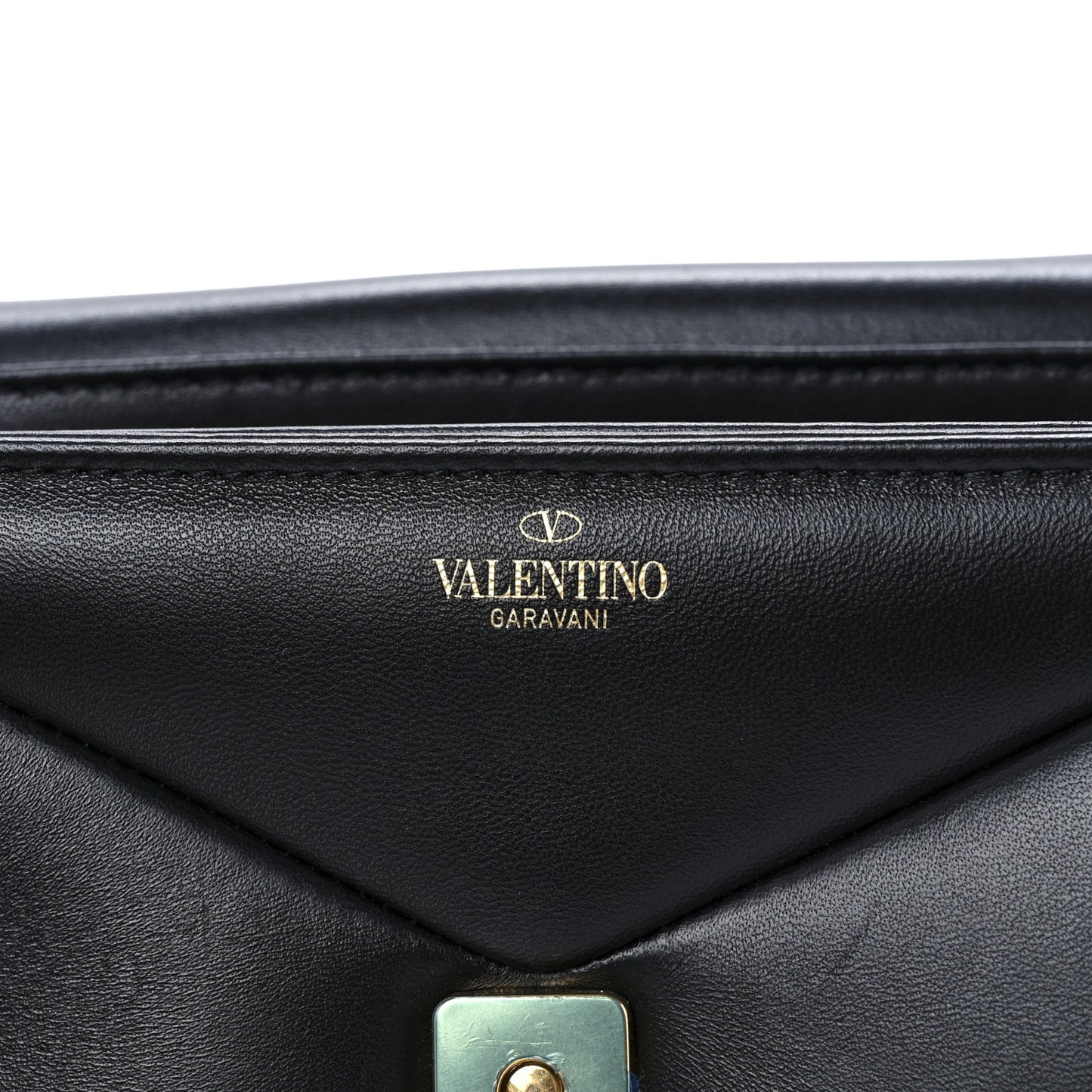 Nappa One Stud Chain Clutch Black
