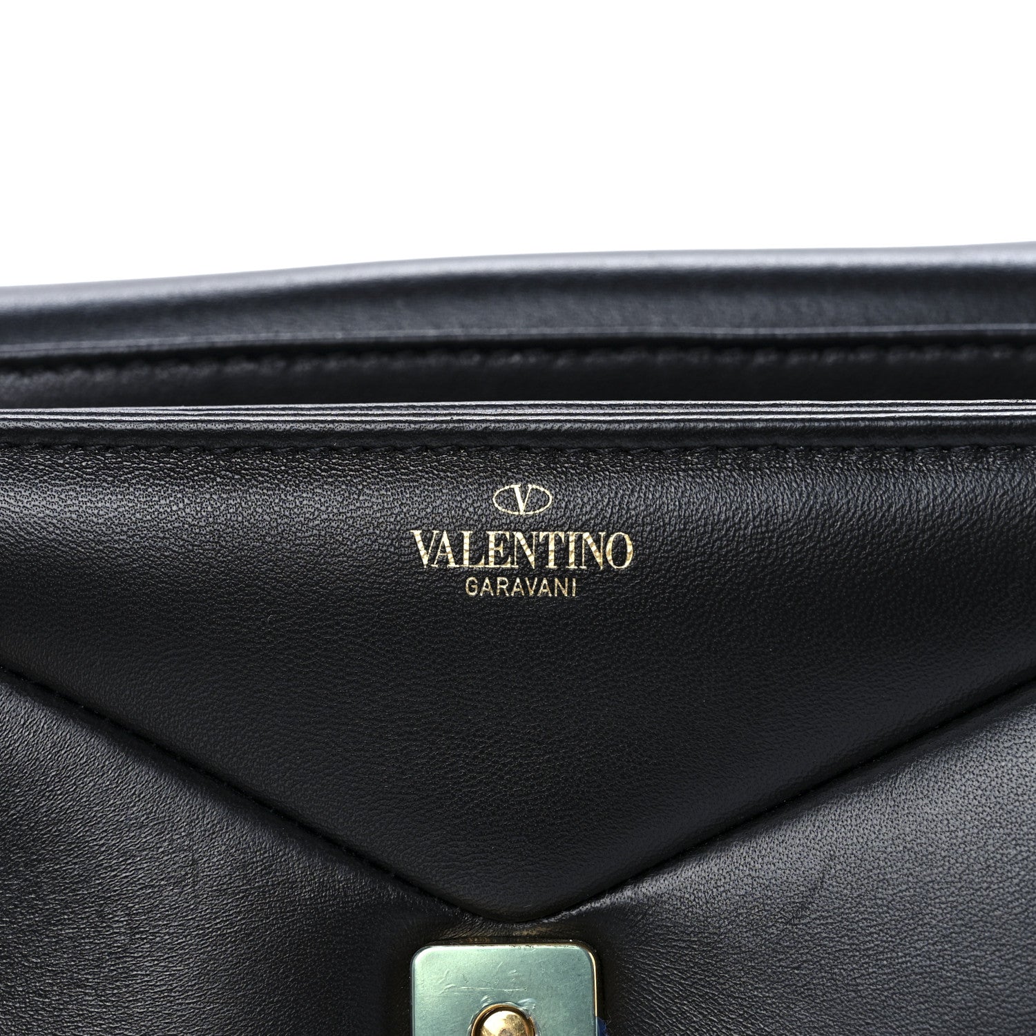 Valentino Garavani Nappa One Stud Chain Clutch Black 6 of 12