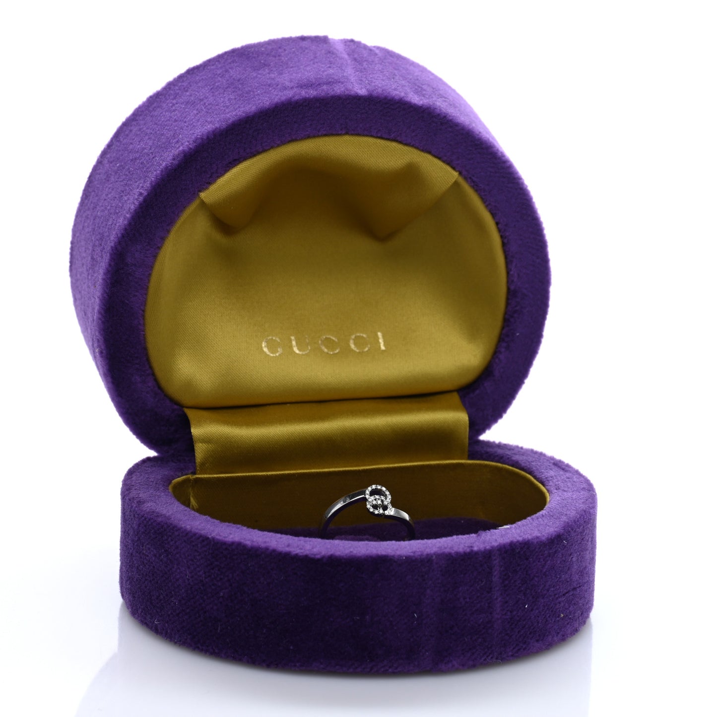 18K White Gold Diamond Running G Ring 49 4.75