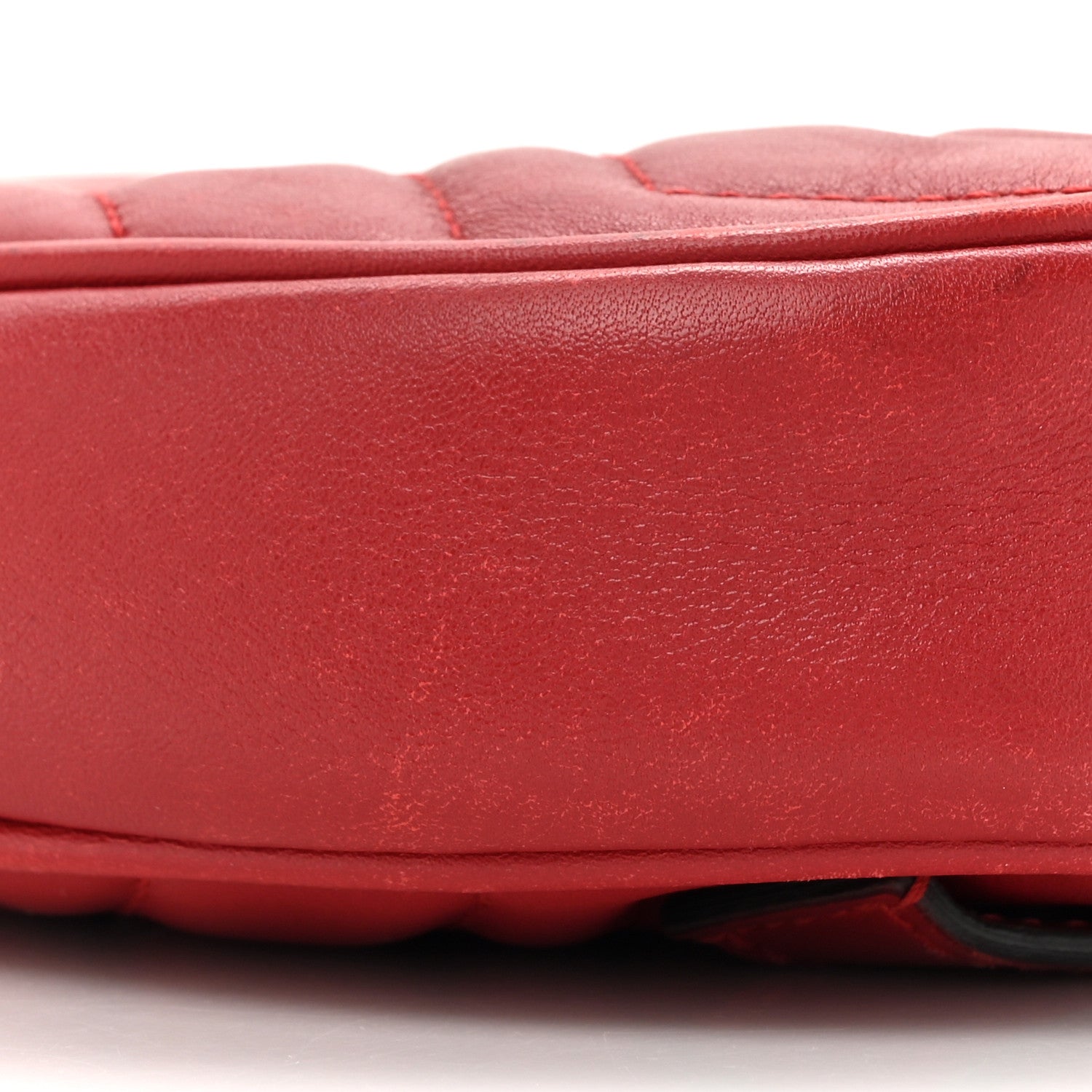 Gucci Calfskin Matelasse GG Marmont Belt Bag 85 34 Hibiscus Red 10 of 16