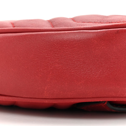 Gucci Calfskin Matelasse GG Marmont Belt Bag 85 34 Hibiscus Red 10 of 16