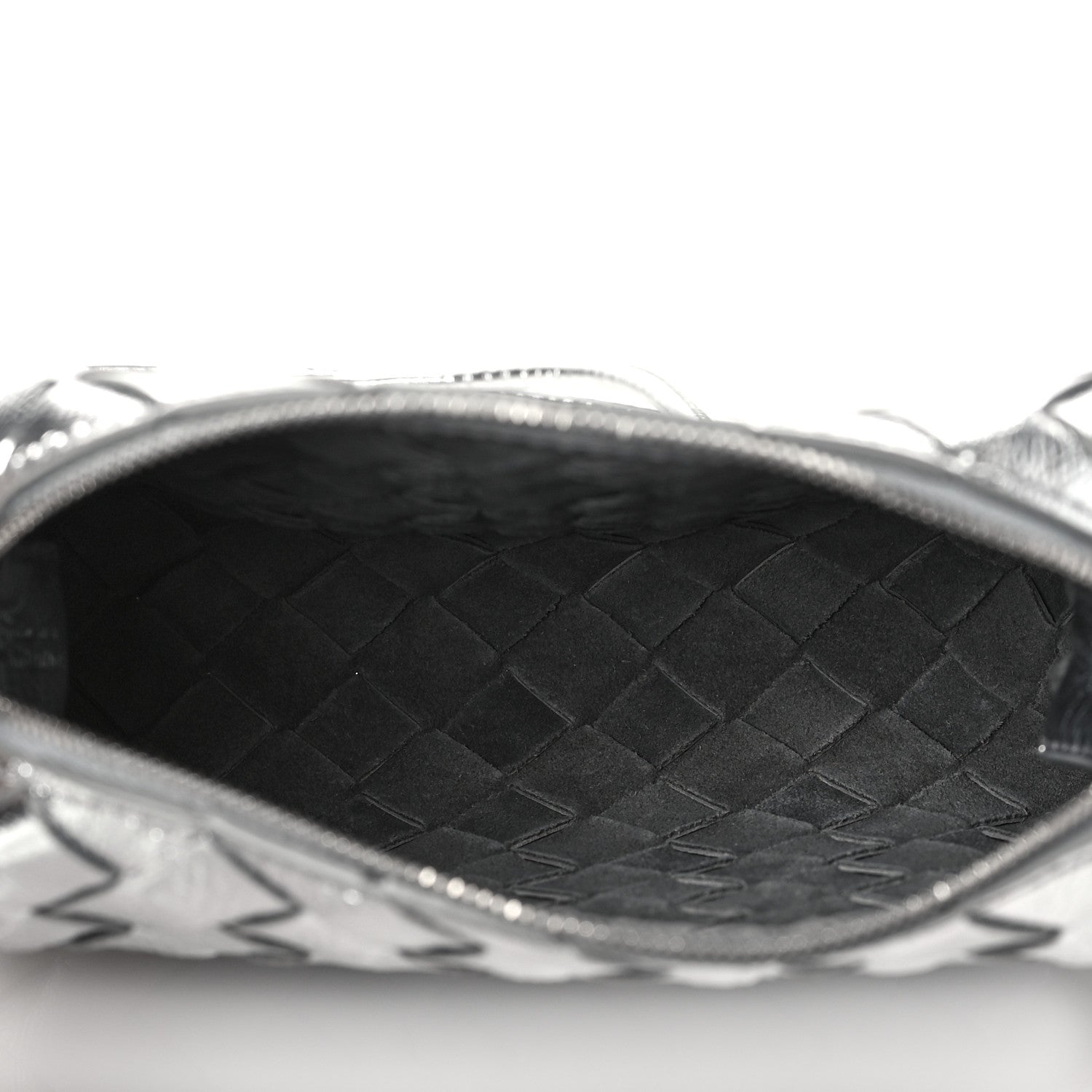 Bottega Veneta Metallic Calfskin Intrecciato Mini Loop Camera Bag Silver 5 of 9