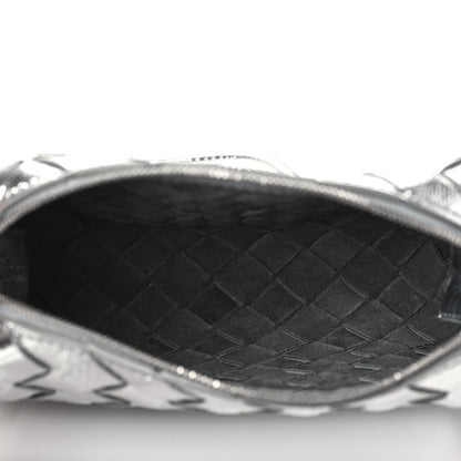 Bottega Veneta Metallic Calfskin Intrecciato Mini Loop Camera Bag Silver 5 of 9