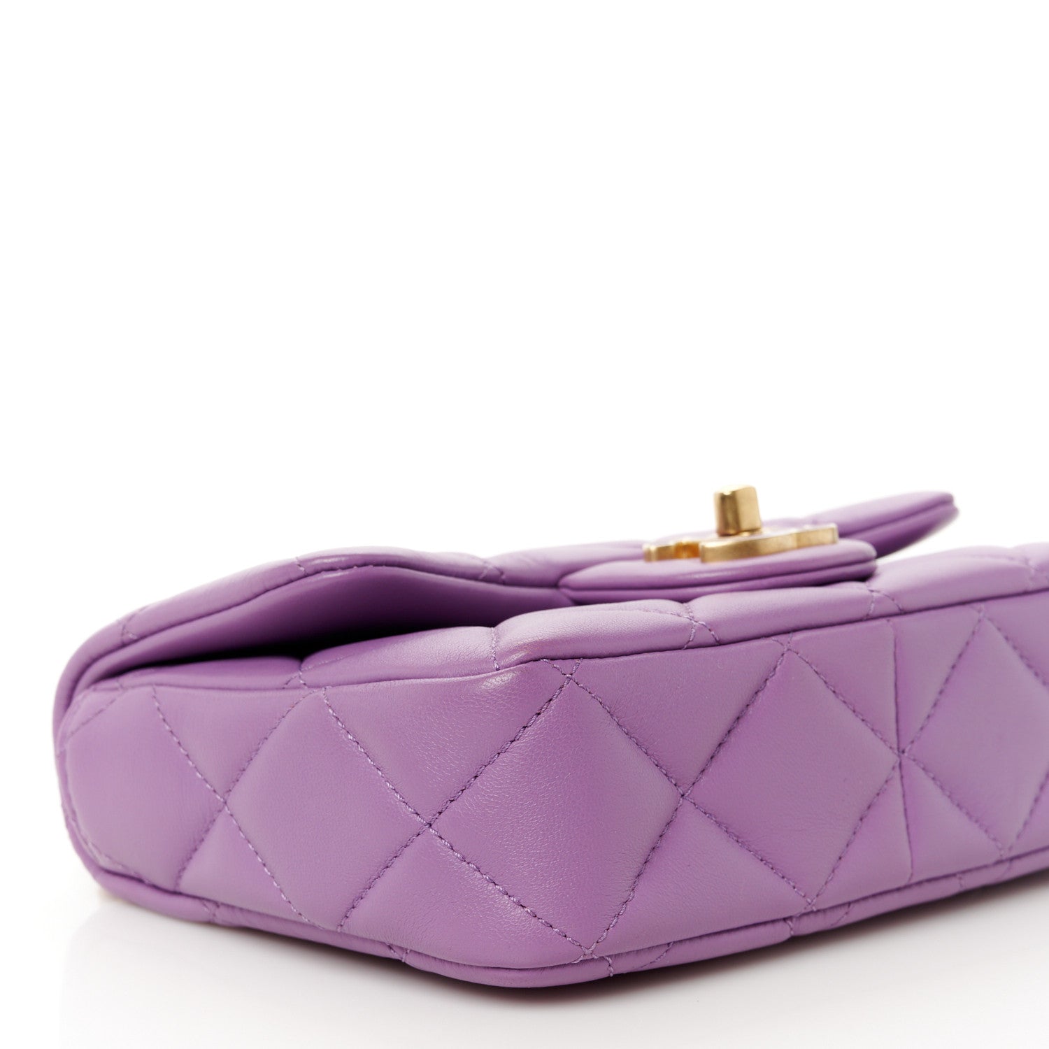 Chanel Lambskin Enamel Quilted Mini Pending CC Square Flap Purple 10 of 11