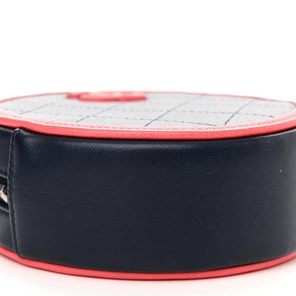 Chanel Lambskin Quilted Round Clutch With Chain Navy Pink 9 of 10