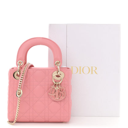 Christian Dior Lambskin Cannage Mini Lady Dior Peach Blossom 11 of 11