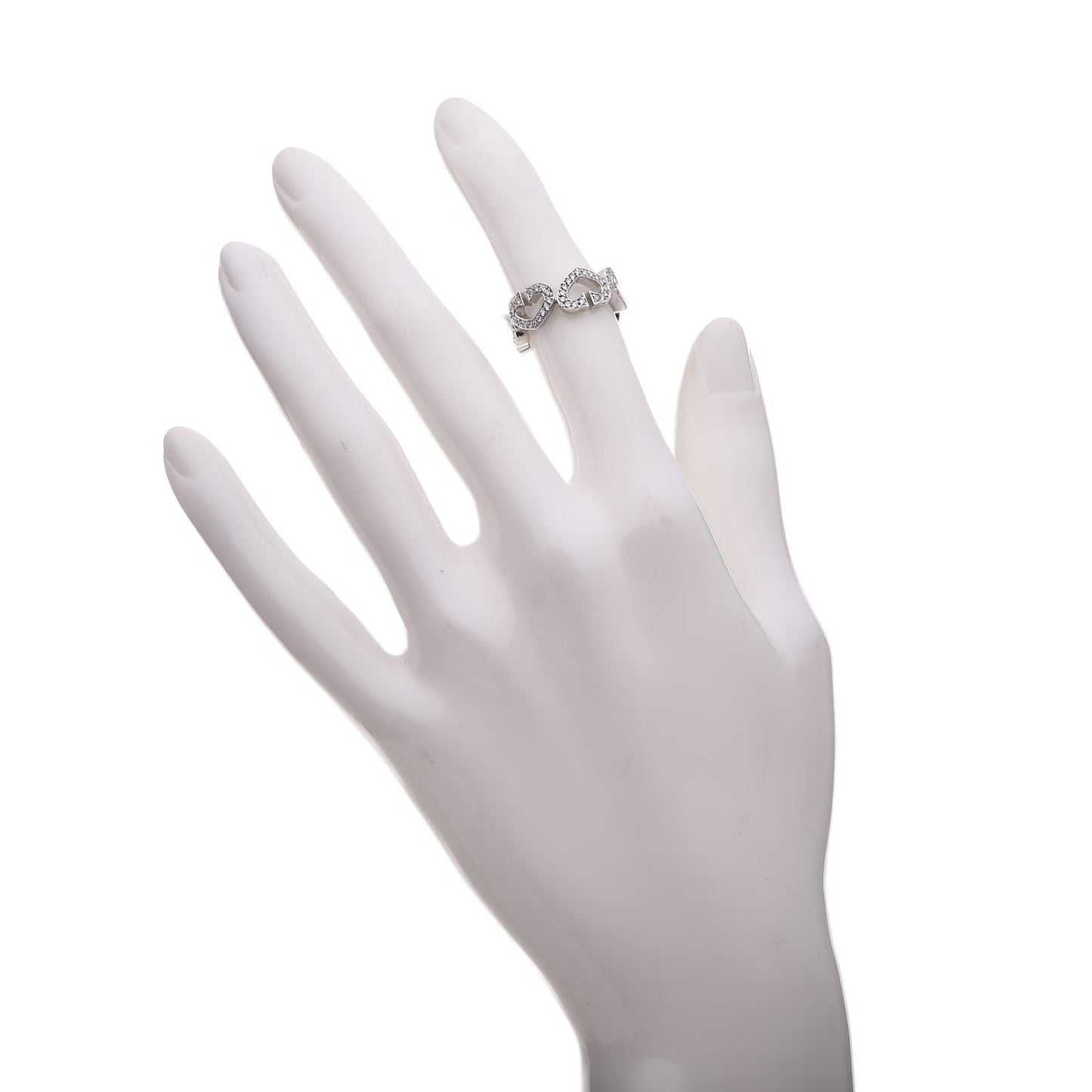18K White Gold Diamond Hearts and Symbols Paved Ring 47 4