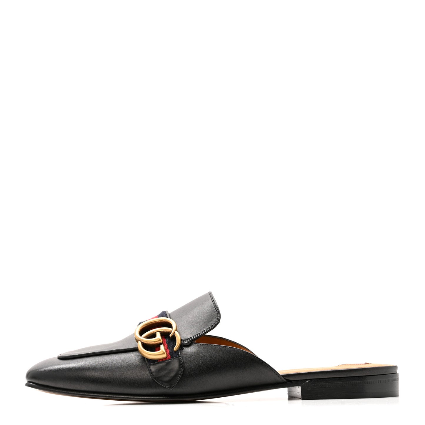 Betis Glamour Calfskin Web Womens Peyton GG Slippers 39.5 Black