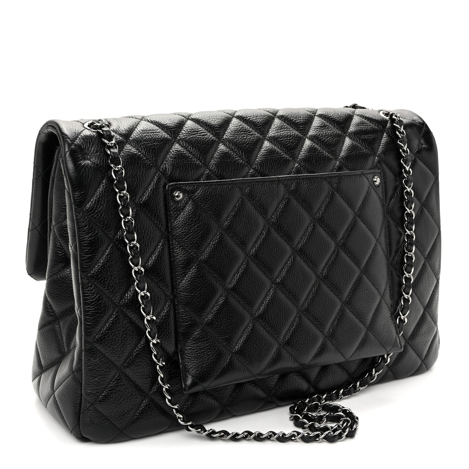 Chanel Grained Calfskin Quilted XXL Travel Flap Bag Black 3 of 10