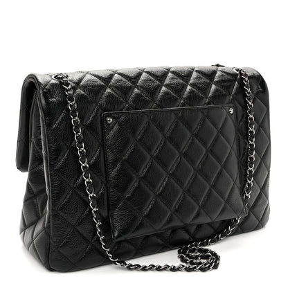 Chanel Grained Calfskin Quilted XXL Travel Flap Bag Black 3 of 10