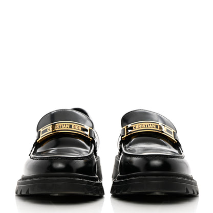 Christian Dior Brushed Calfskin Dior Code Lug Sole 15mm Loafers 37 Black 2 of 14
