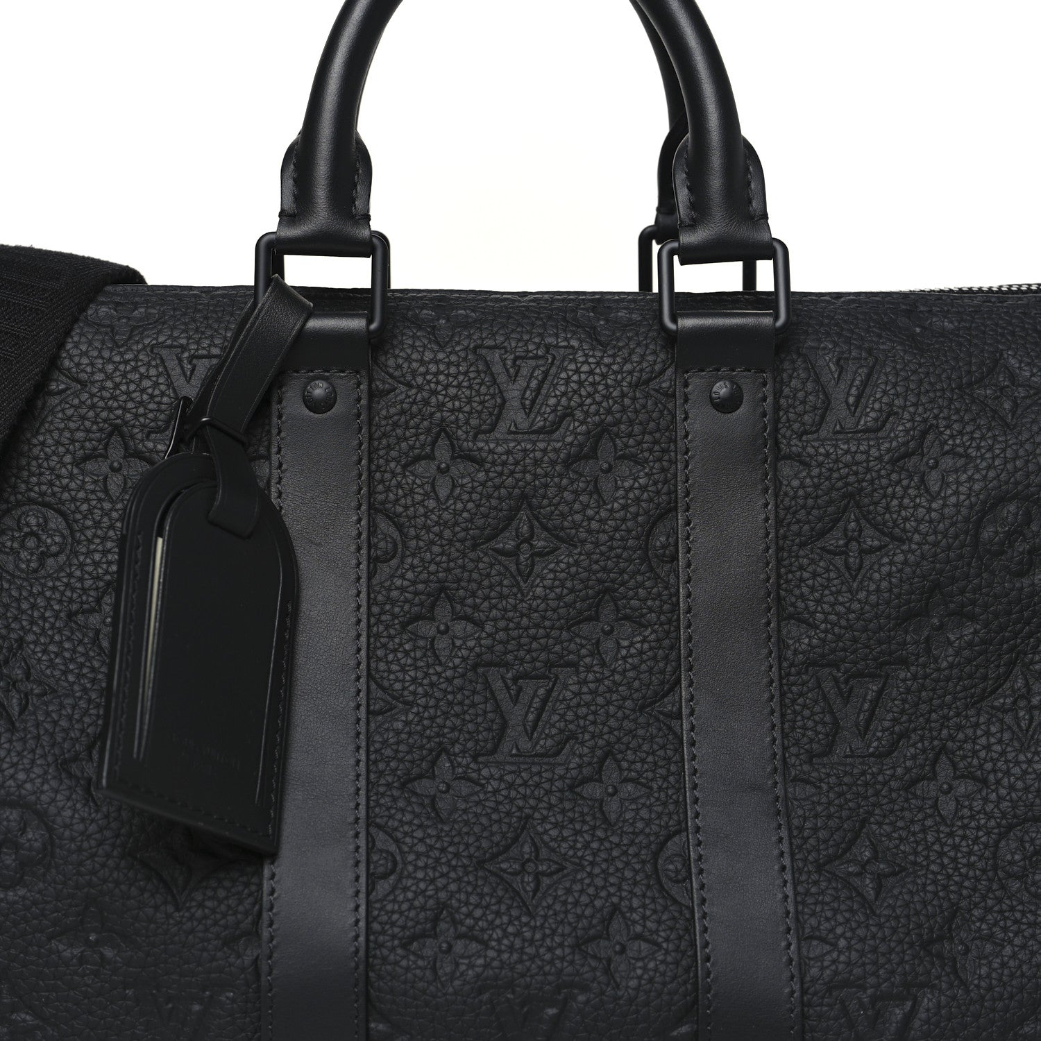 Louis Vuitton Monogram Taurillon Keepall Bandouliere 35 Black 7 of 9