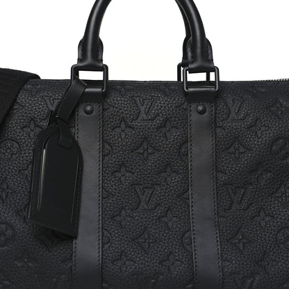 Louis Vuitton Monogram Taurillon Keepall Bandouliere 35 Black 7 of 9