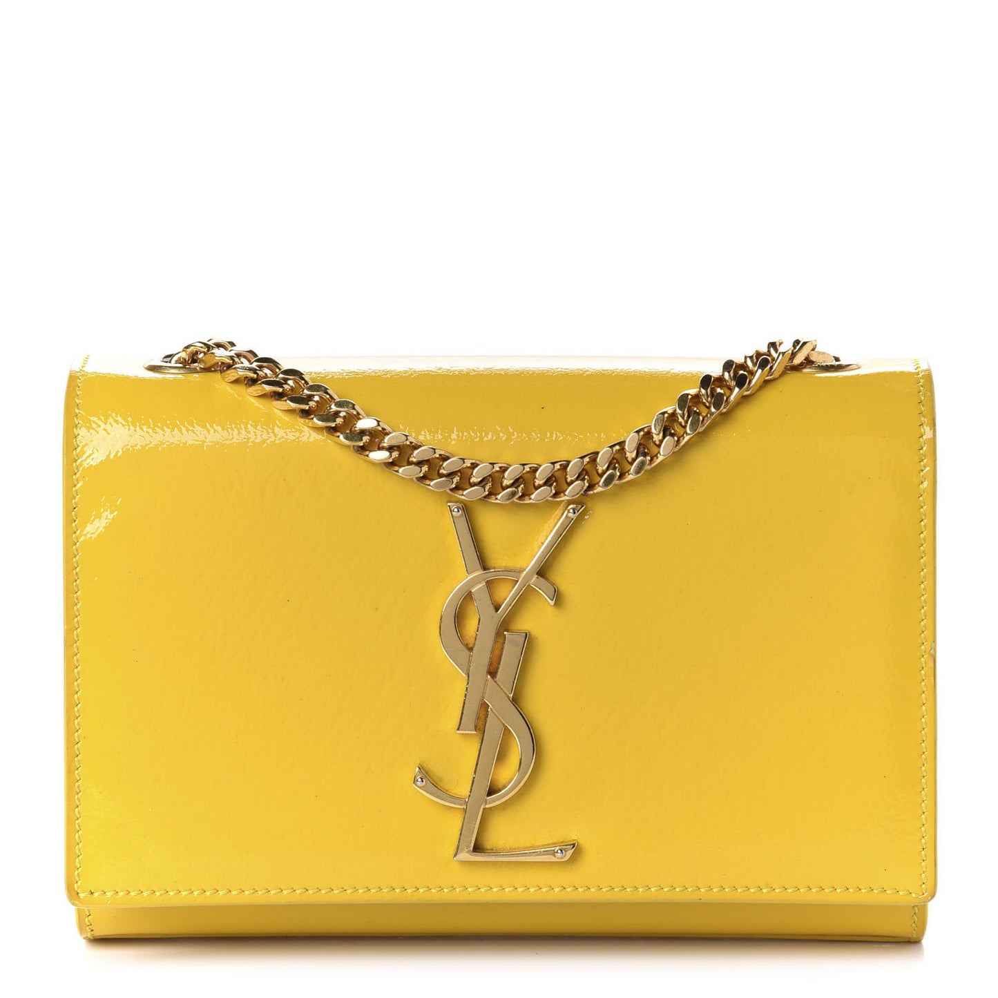 Patent Small Classic Monogram Kate Satchel Yellow