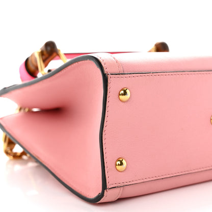 Gucci Wonka Grain Calfskin Mini Diana Tote Bag Wild Rose Fuxia Fluo 9 of 10