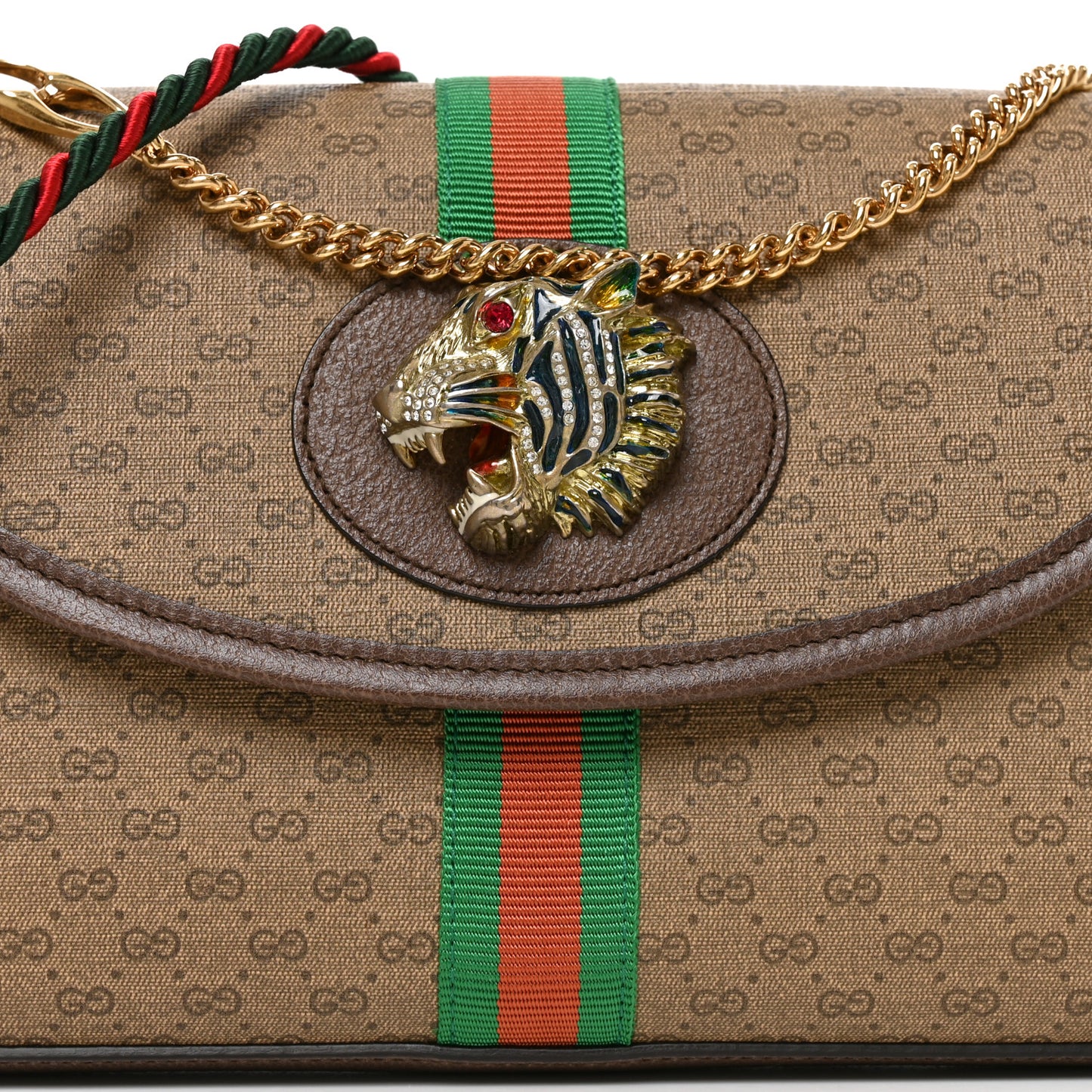 Mini Vintage GG Supreme Monogram Web Small Rajah Slim Flap Shoulder Bag Beige New Acero