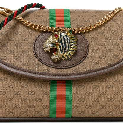Gucci Mini Vintage GG Supreme Monogram Web Small Rajah Slim Flap Shoulder Bag Beige New Acero 7 of 9