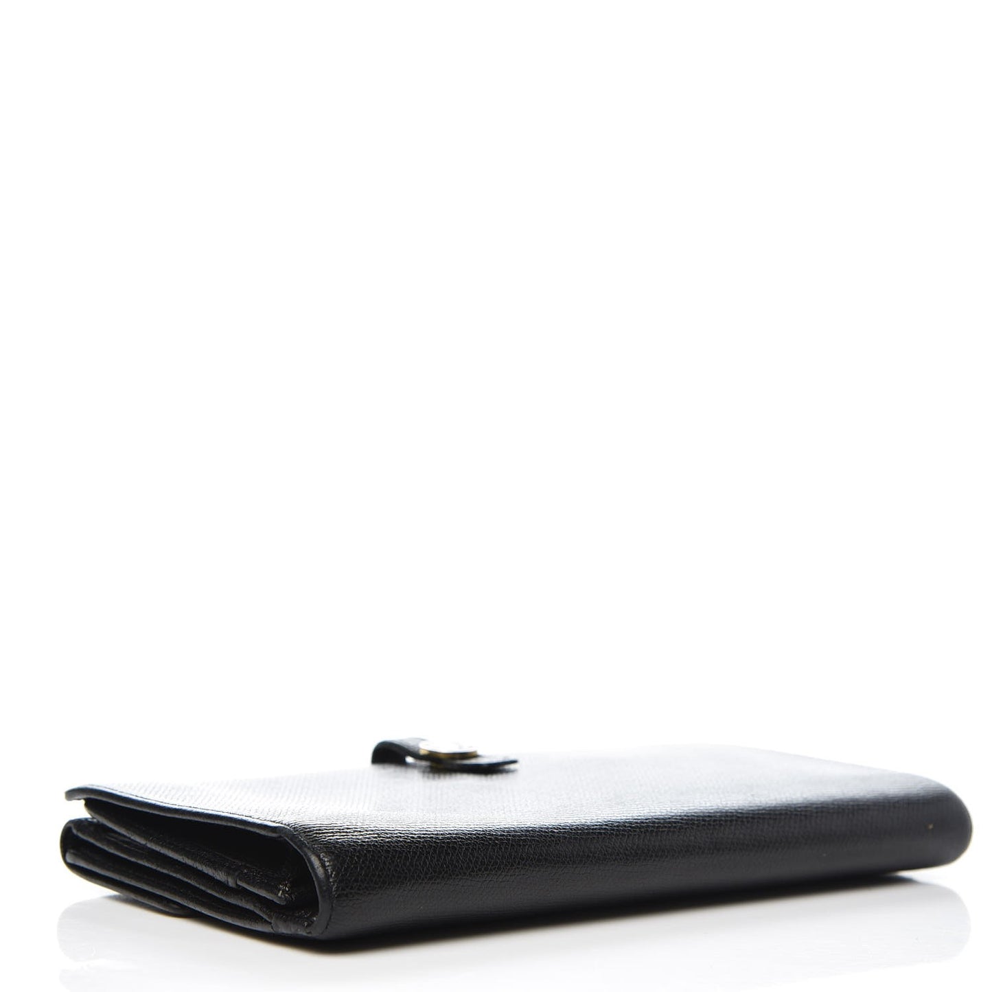 Grained Calfskin CC Button Wallet Black