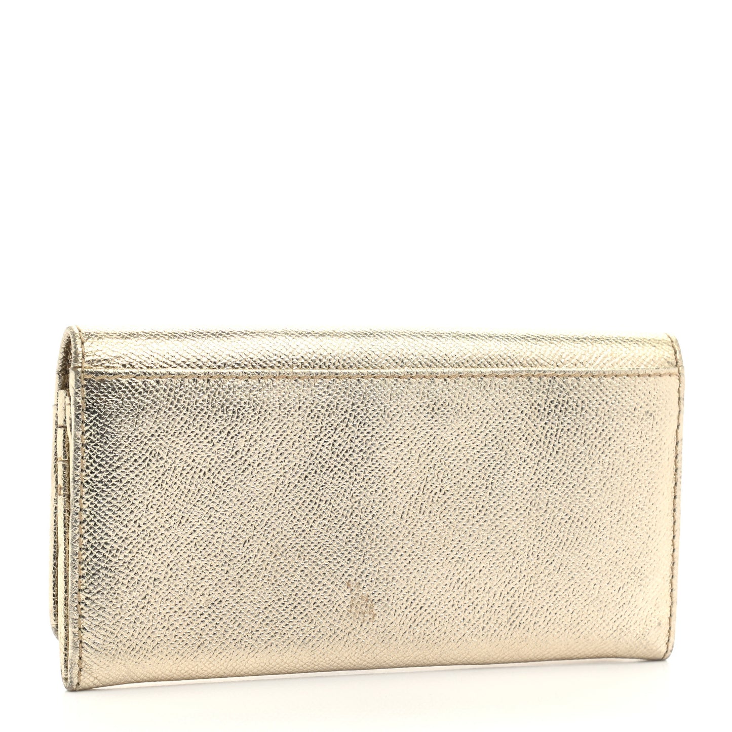 Metallic Patent Heritage Grain Penrose Continental Wallet Gold