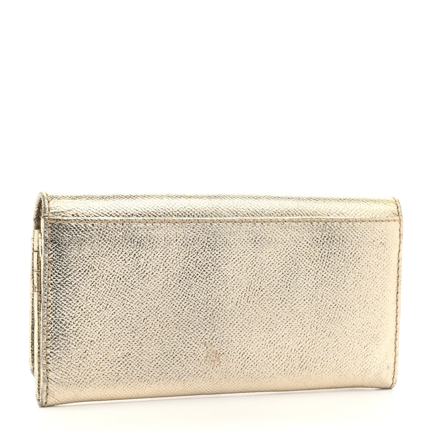 Burberry Metallic Patent Heritage Grain Penrose Continental Wallet Gold 3 of 12