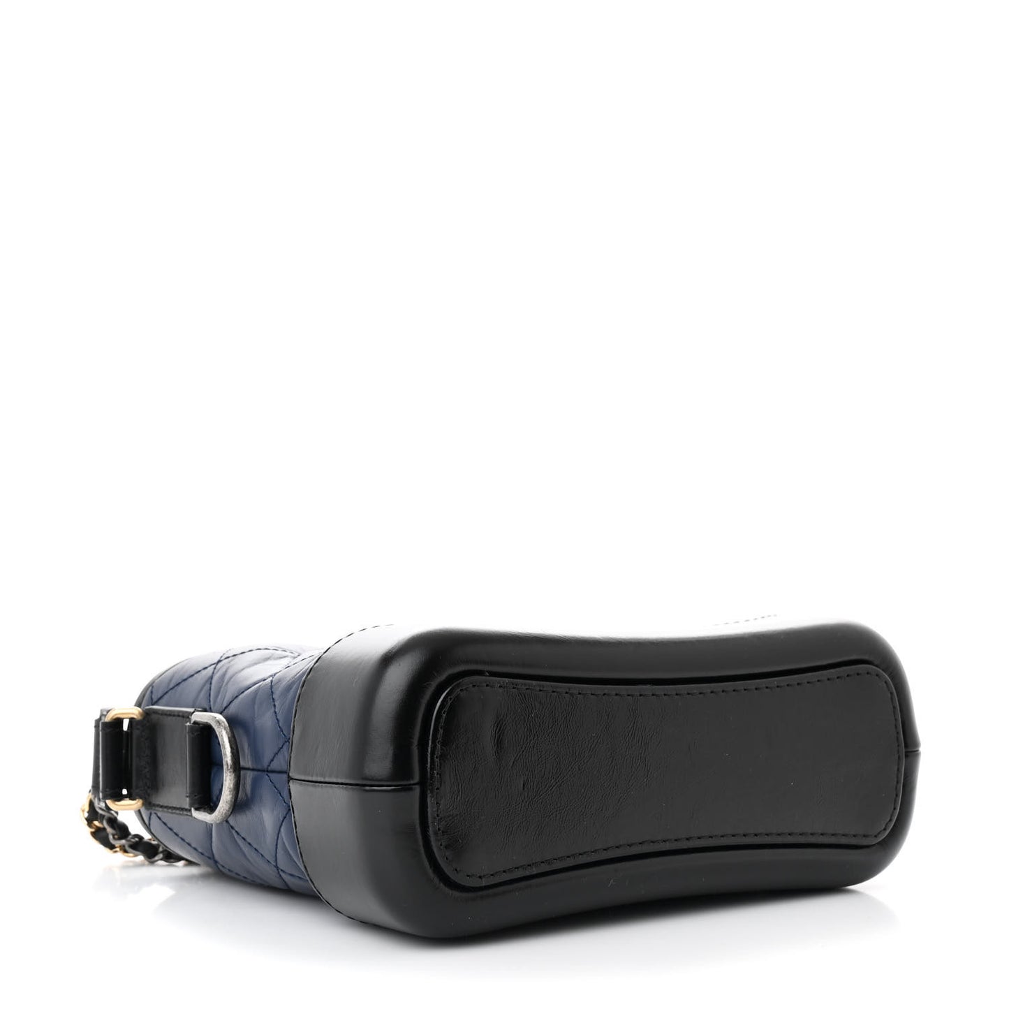 Aged Calfskin Quilted Small Gabrielle Hobo Navy Black