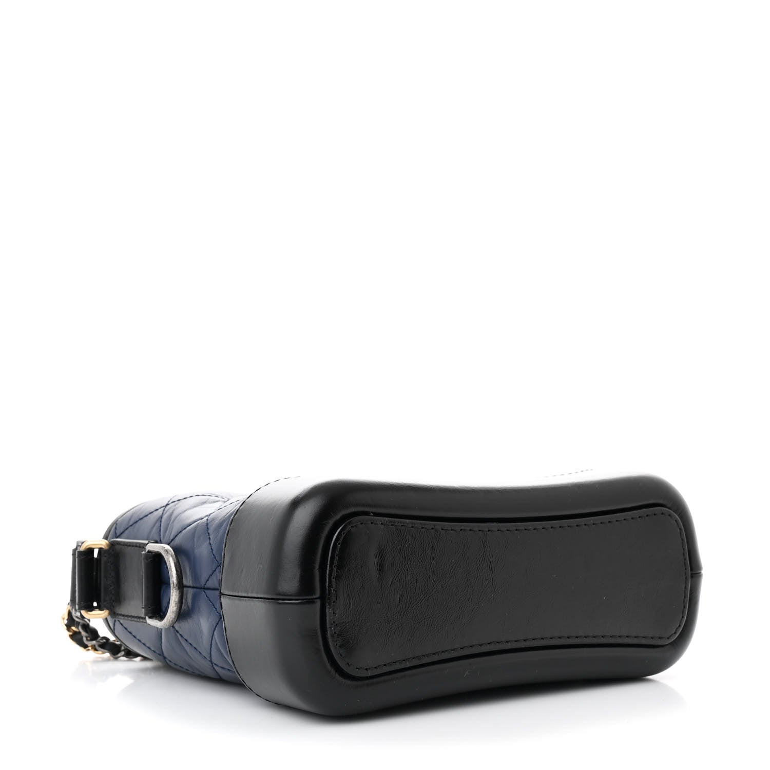 Chanel Aged Calfskin Quilted Small Gabrielle Hobo Navy Black 4 of 10