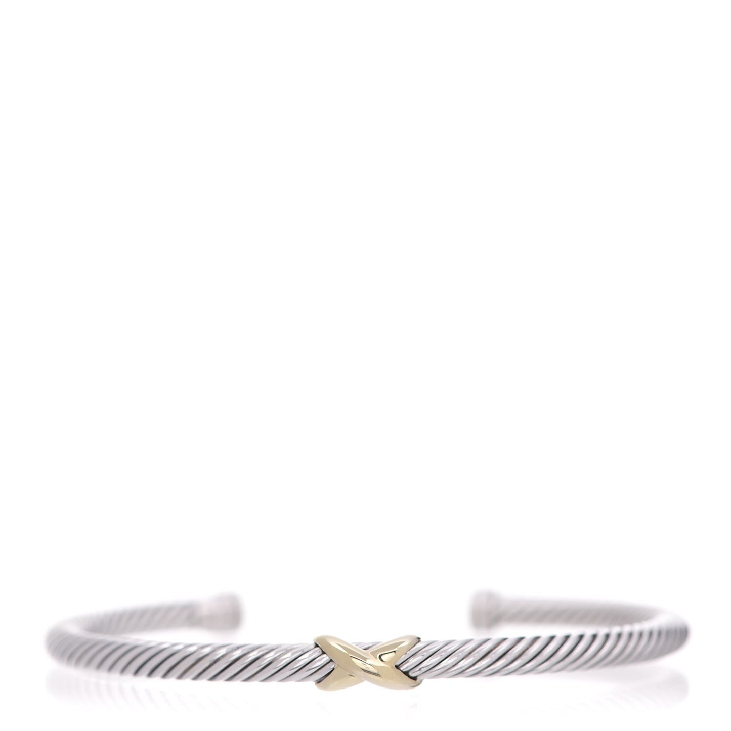 Sterling Silver 18K Yellow Gold 4mm X Station Cable Bracelet