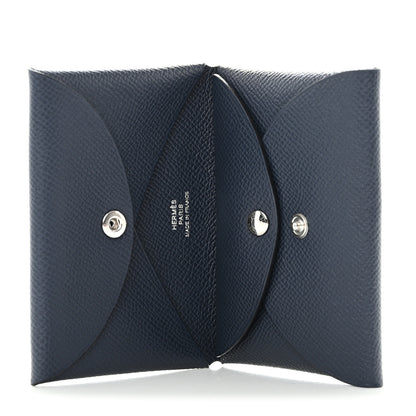 Hermes Epsom Calvi Duo Card Case Bleu Indigo 5 of 8