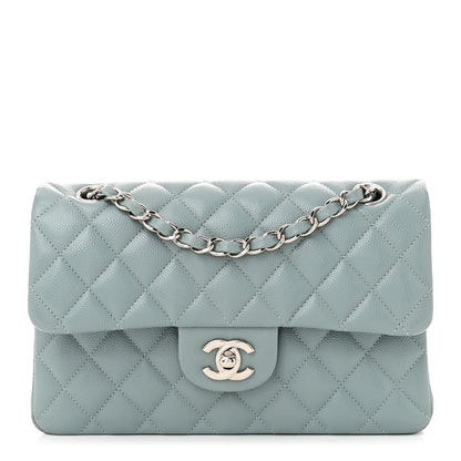 Chanel Caviar Quilted Small Double Flap Light Blue 1 of 10