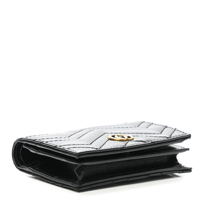 Gucci Calfskin Matelasse GG Marmont Card Case Wallet Black 4 of 9