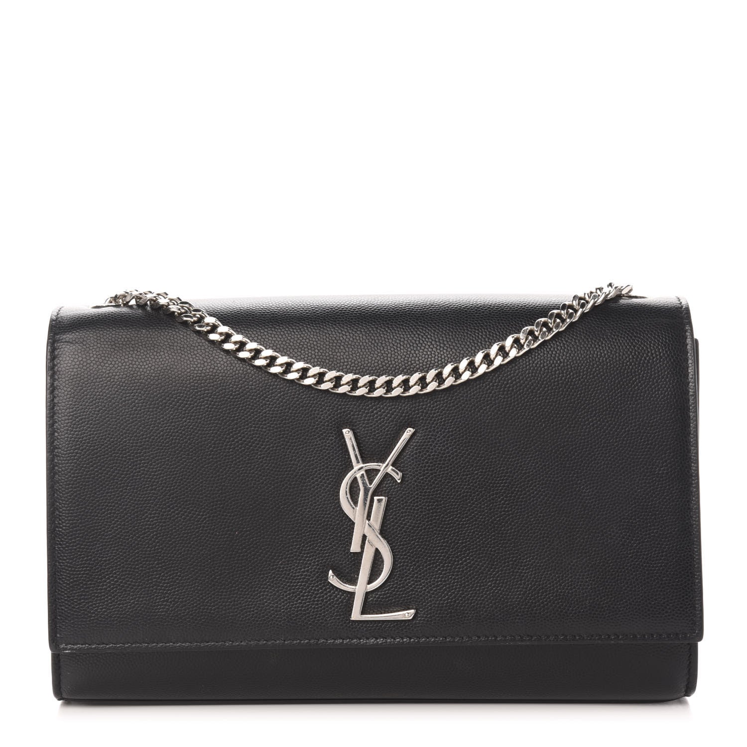 Saint Laurent Grain De Poudre Medium Classic Monogram Kate Satchel Black 1 of 10