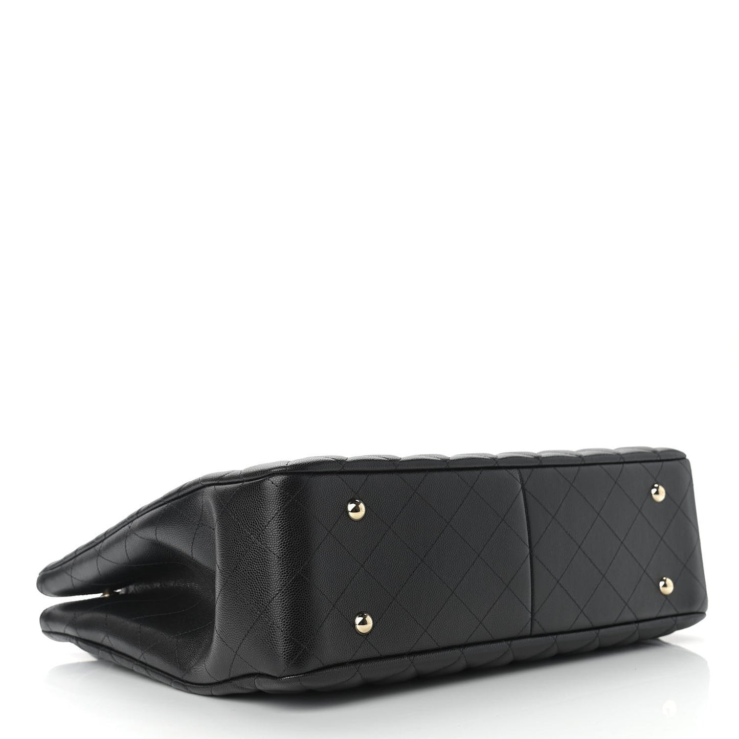 Caviar Quilted Large Shopping Tote Black