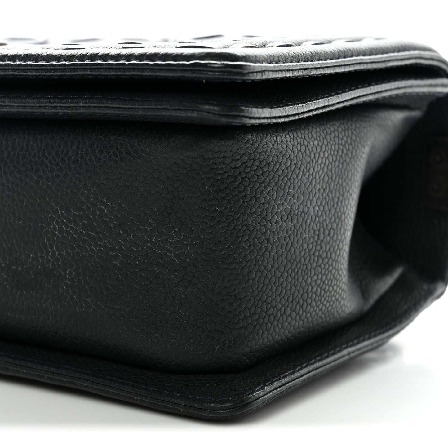 Caviar Stitched Medium Boy Flap Blue