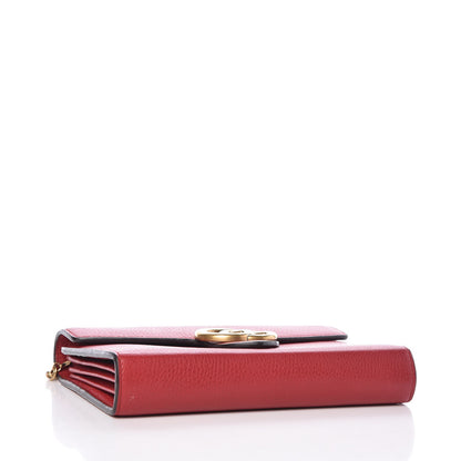 Gucci Calfskin GG Marmont Chain Wallet Vulcanic Red 4 of 12