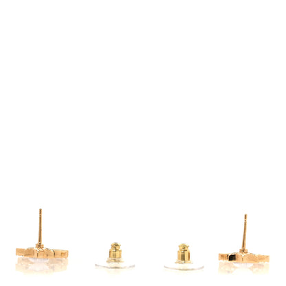 Chanel Metal Crystal Pearl CC Star Earrings Gold Pearly White 3 of 4