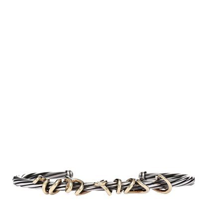 David Yurman Sterling Silver 14K Yellow Gold DY Whispers I Love You Bracelet 1 of 3