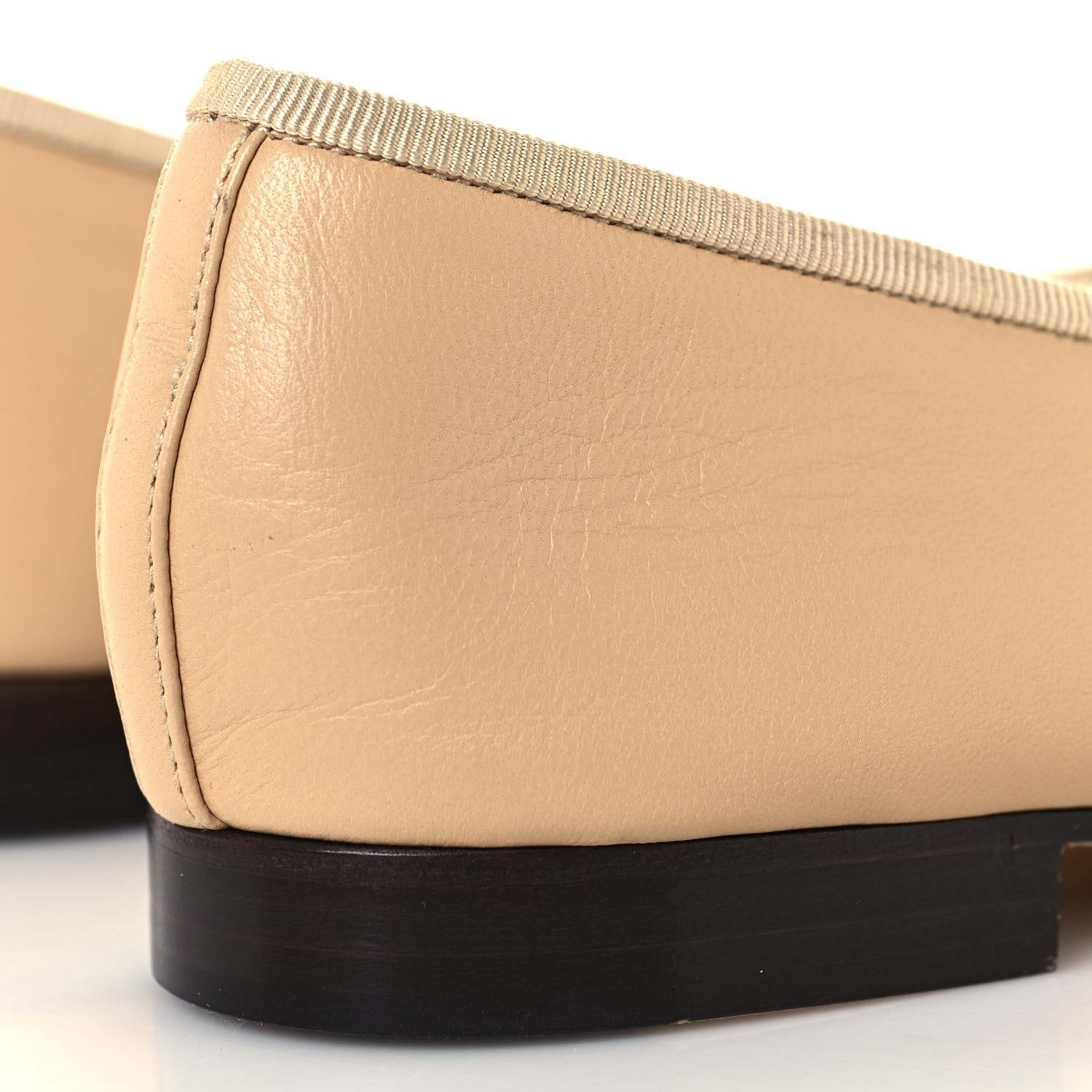 Chanel Lambskin Cap Toe Ballerina Flats 38 Beige Black 9 of 10