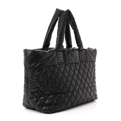 Chanel Nylon Quilted Large Coco Cocoon Tote Black 3 of 11