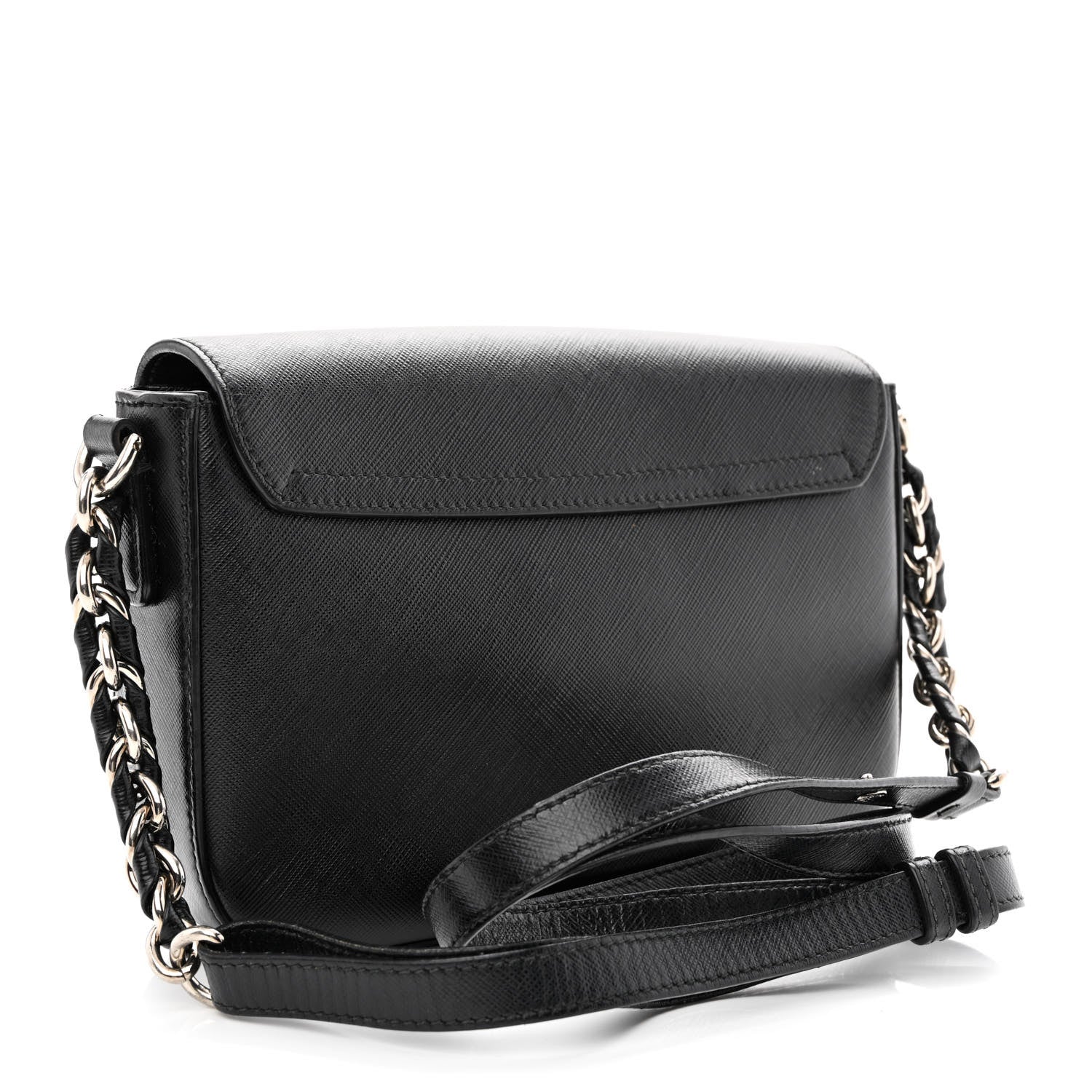 Salvatore Ferragamo Saffiano Sandrine Shoulder Bag Black 3 of 16